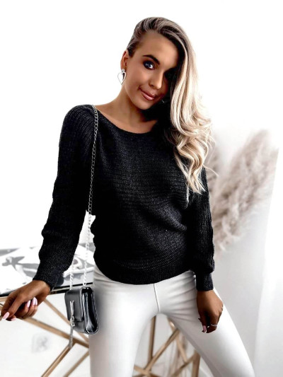 Sweter nietoperz czerń