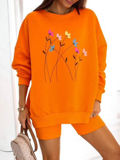 Bluza kwiatki pomarańcz