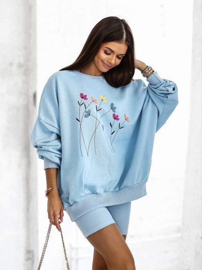 Bluza kwiatki baby blue
